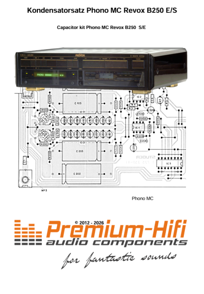 Kondensatorensatz Revox B250 S / B250 E Phono MC 1.725.250.00