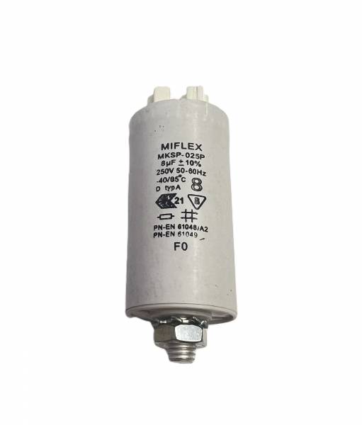 MIFLEX Motorkondensator MKSP-025P – 8,0µF ±10%, 250V~ 50–60Hz