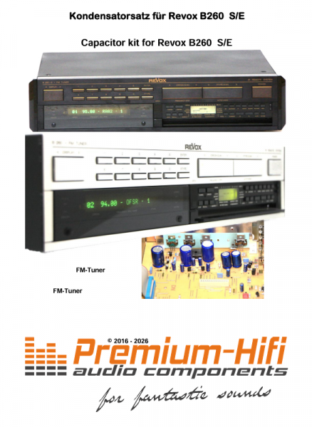 Kondensatorsatz Revox B260 / B260 S / B260 E – FM Tuner 1.726.250.12