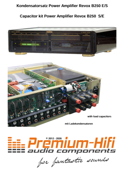 Kondensatorensatz Revox B250 S/E Power Amplifier 1.725.270.00 inkl. 4 Ladekondensatoren